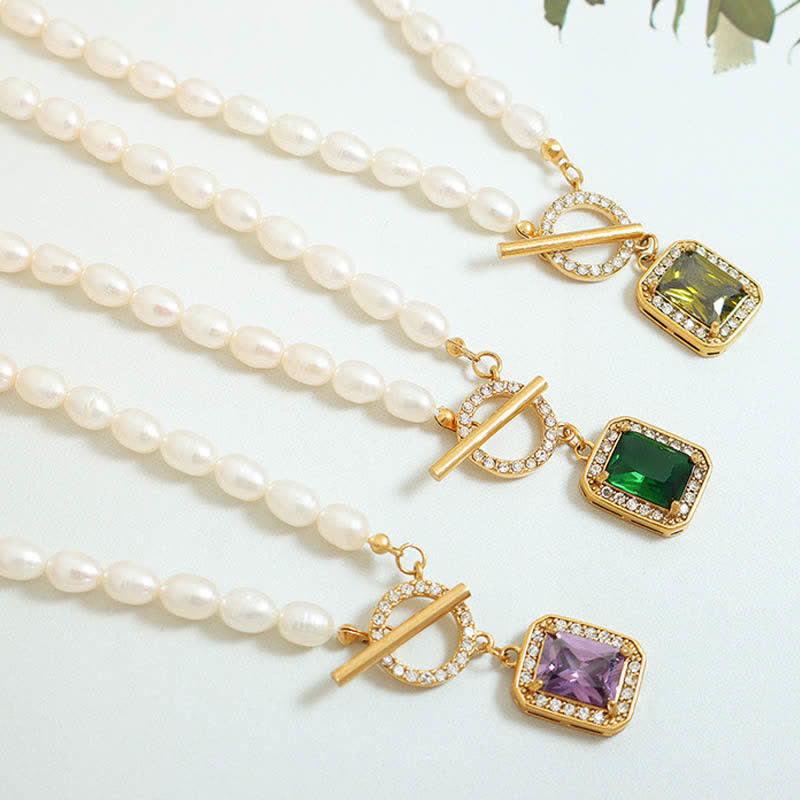 Parel Zirkoon Rijkdom Charm Ketting - image 3