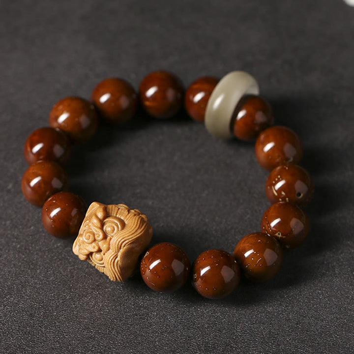 Buddha Stones Paarse Bodhizaad Dansende Leeuw Armband - image 12