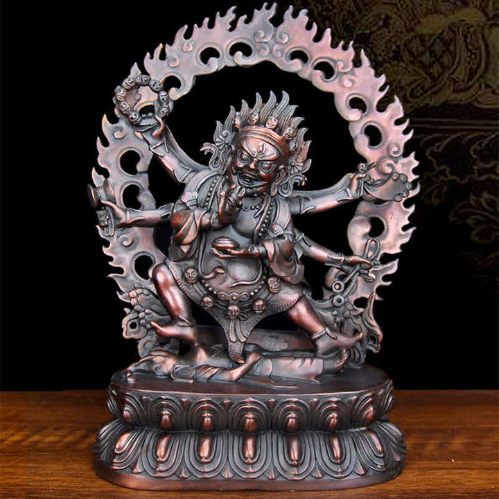 Buddha Stones Tibetaanse Mahakala Bodhisattva beeldje, mededogen, koperen beeldje, decoratie - image 4