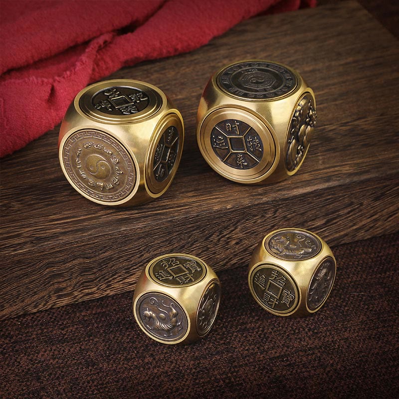 Buddha Stones Vier Beesten Feng Shui Yin Yang Bagua Koperen Munt Harmonie Draaibare Decoratie - image 0