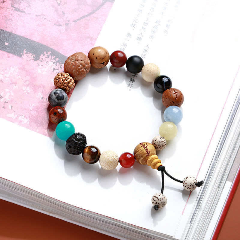 Buddha Stones Wijsheids- en Pols Mala van Bodhi-agaat - image 0