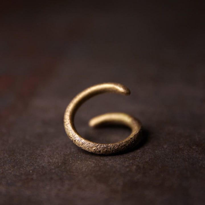 Buddha Stones Eenvoudig ontwerp koperen Ring , verstelbaar - image 3