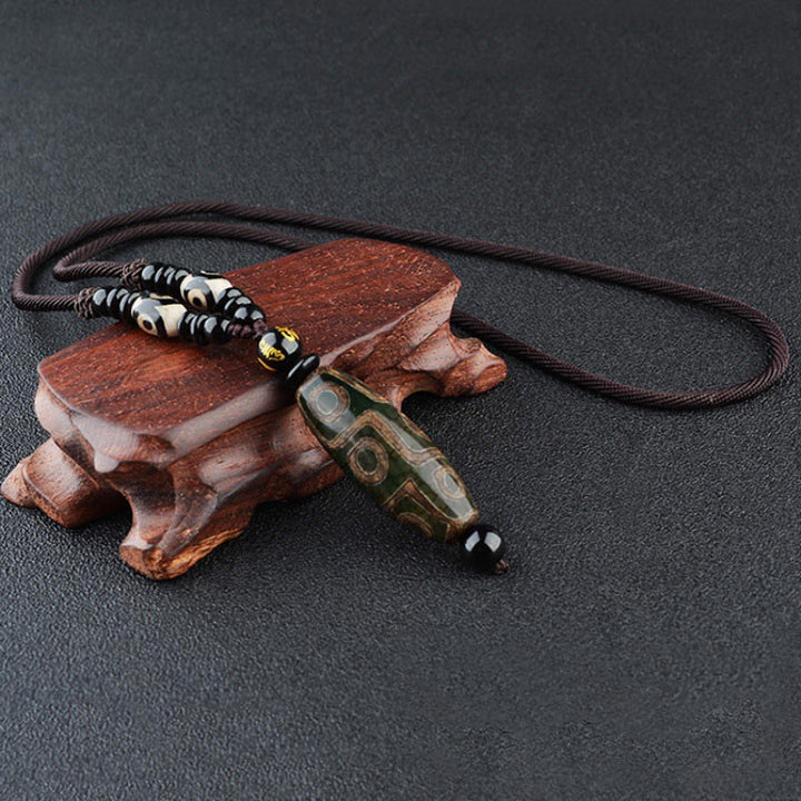 Buddha Stones Ketting met negen ogen en Dzi-kralen voor bescherming van rijkdom. - image 6