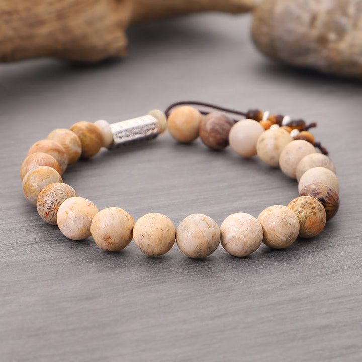 Buddha Stones Verweerde stenen Om Mani Padme Hum Versterkende Armband - image 7