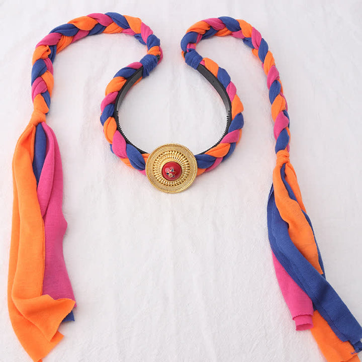 Tibetaanse kleurrijke kwastjes als haarversiering en haaraccessoires. - Oranje - Kraal - image 23