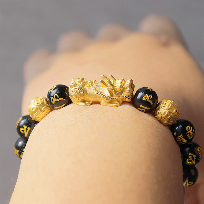Buddha Stones Feng Shui PiXiu Obsidiaan Rijkdom Armband - image 8