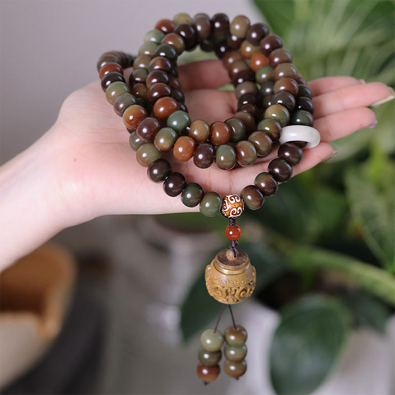 Buddha Stones 108 Mala kralen Dunhuang kleur Bodhi Seed Dzi kralen Armband ter bescherming tegen boze geesten - Bodhi Seed (Wijsheid♥Word wakker) - image 0