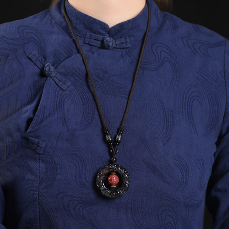 Buddha Stones Feng Shui Natuurlijke Regenboog Obsidiaan PiXiu Cinnaber Genezende Ketting - image 2