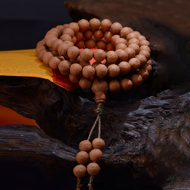 Buddha Stones 108 Mala kralen Nepal Bodhizaad Geluk Rijkdom Kwastje Armband - image 1