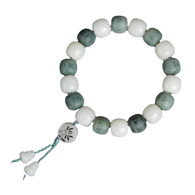 Buddha Stones Witte Bodhi Zes Ware Woorden Armband - image 6