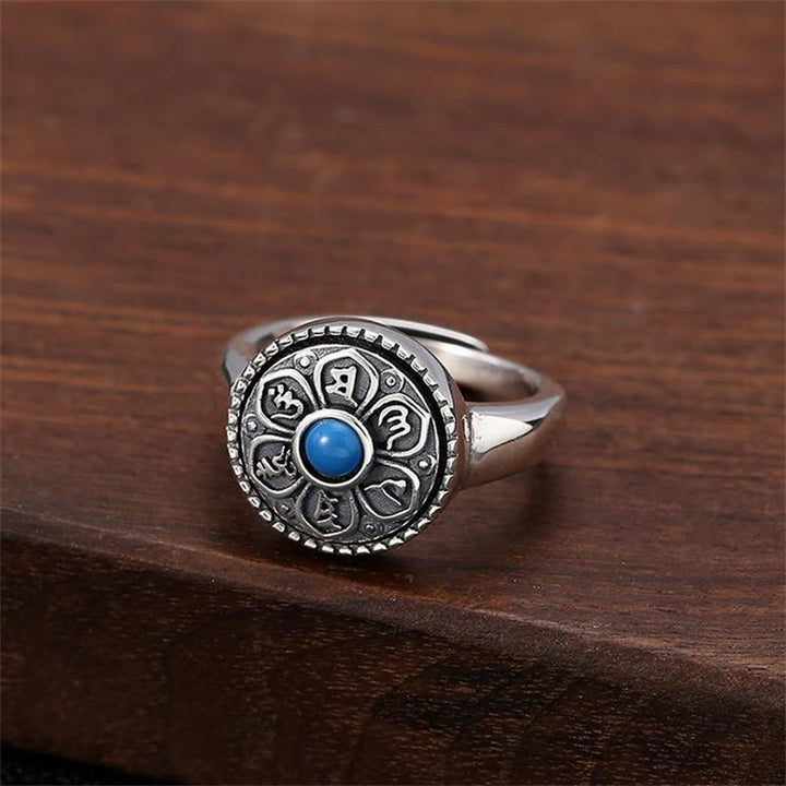 Buddha Stones Tibetaanse Om Mani Padme Hum Peace draaibare Ring - Blue Om Mani Padme Hum - image 9