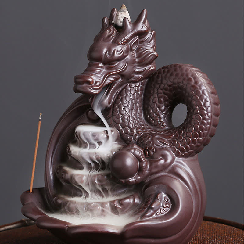 Keramische Wierook met drakenpatroon voor succes - image 1