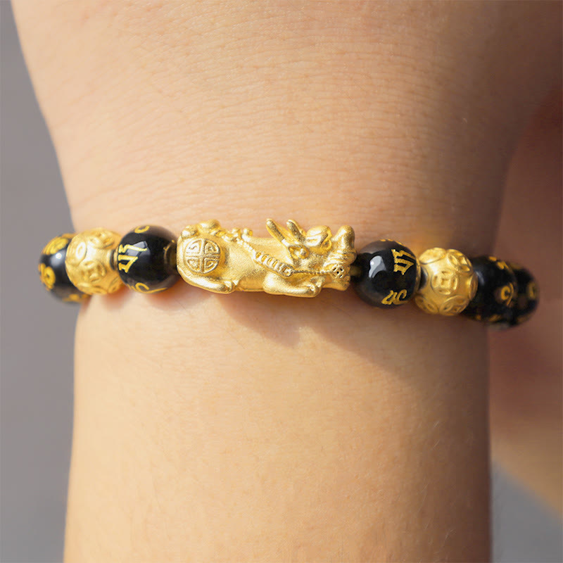 Buddha Stones Feng Shui PiXiu Obsidiaan Rijkdom Armband - image 9