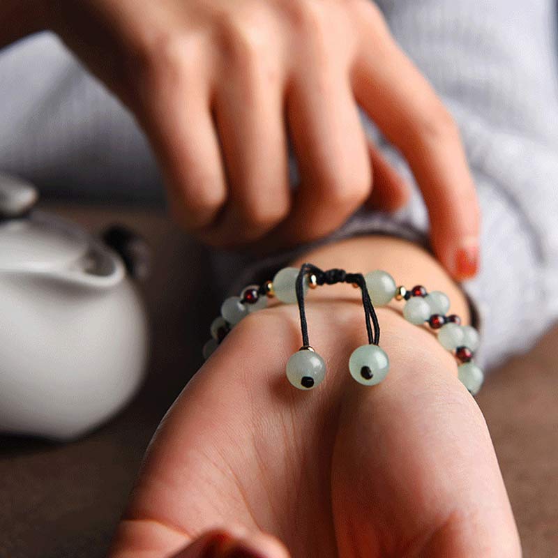 Buddha Stones Groene aventurijn granaat kralen Armband met bloemblaadjes - image 10