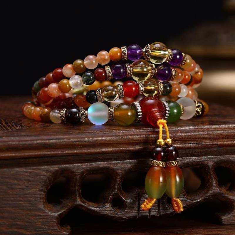 Buddha Stones De Mala Armband met 108 kwartsstenen voor heling - Kwarts - image 0
