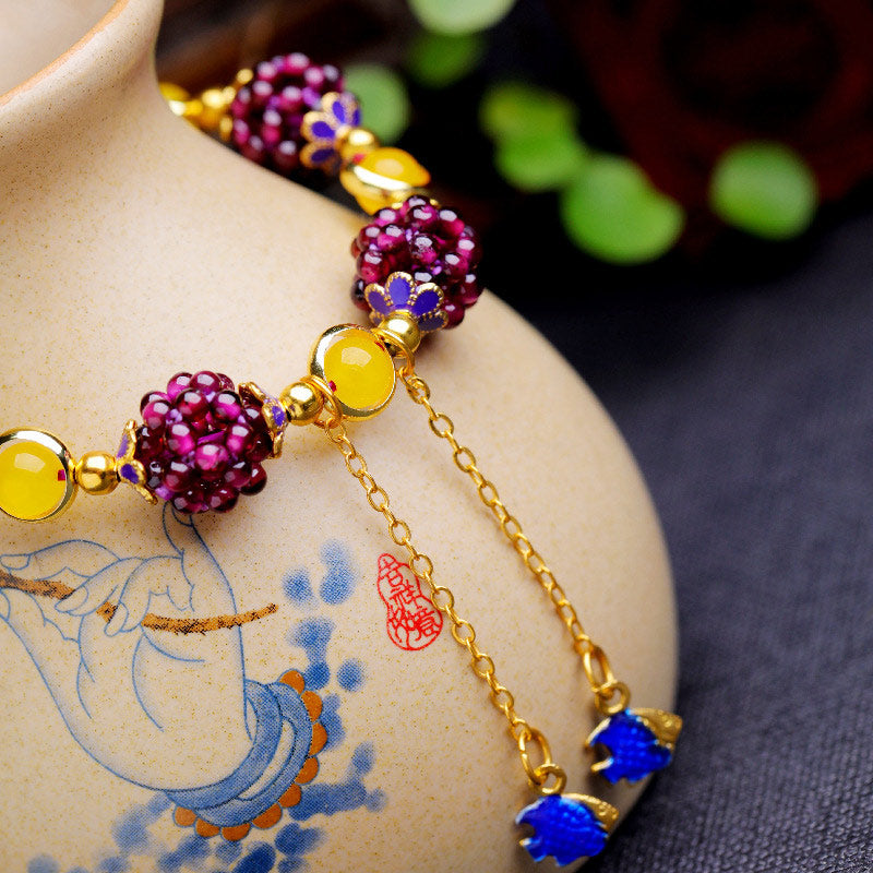 Buddha Stones Tibetaanse granaat Armband voor rust en ontspanning - image 1