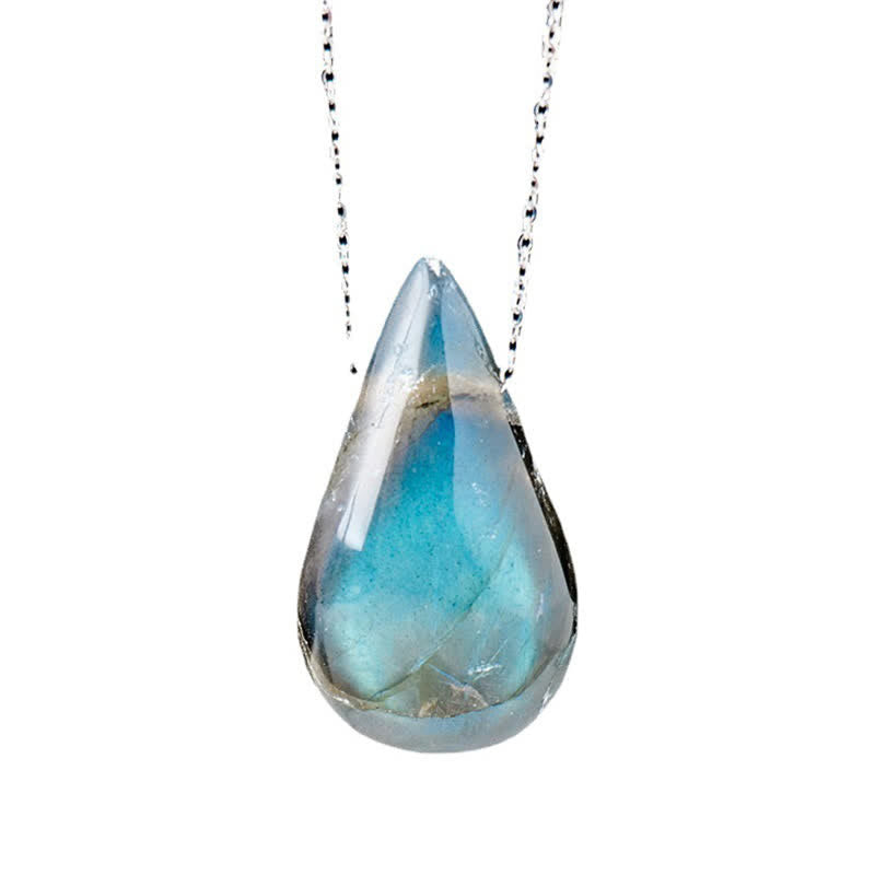 Buddha Stones Labradoriet waterdruppel ondersteunende helende Ketting - image 9