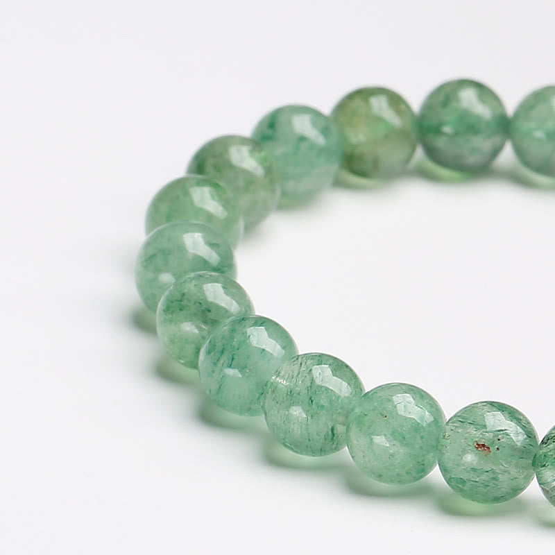 Buddha Stones Natuurlijke groene aardbeikwarts kalmerende Armband - image 3