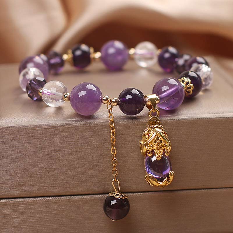 Buddha Stones Natuurlijke amethist PiXiu helende Armband - image 2
