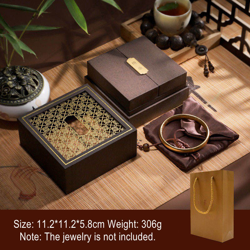 Retro Sieraden opbergdoos/ cadeauverpakking - Bruin (11,2*11,2*5,8 cm) - image 0