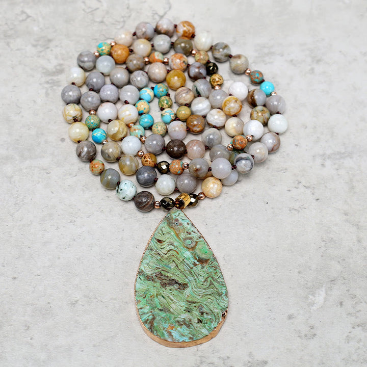 Buddha Stones Natuurlijke oceaan Picasso jaspis kralen helende ketting - image 7