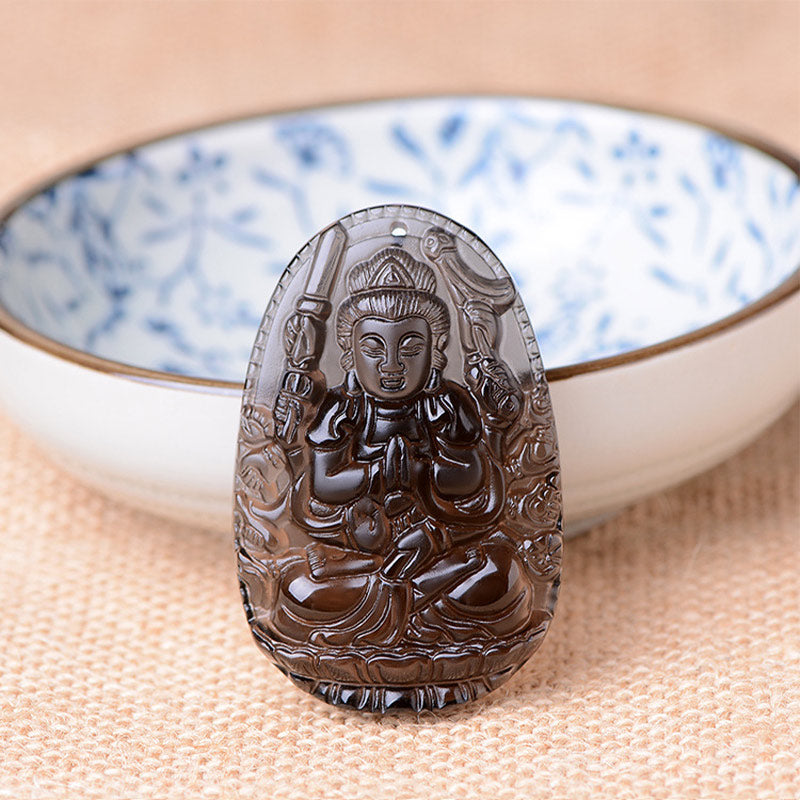 Buddha Stones Chinese dierenriem obsidiaan Ketting - L-Rat - image 1