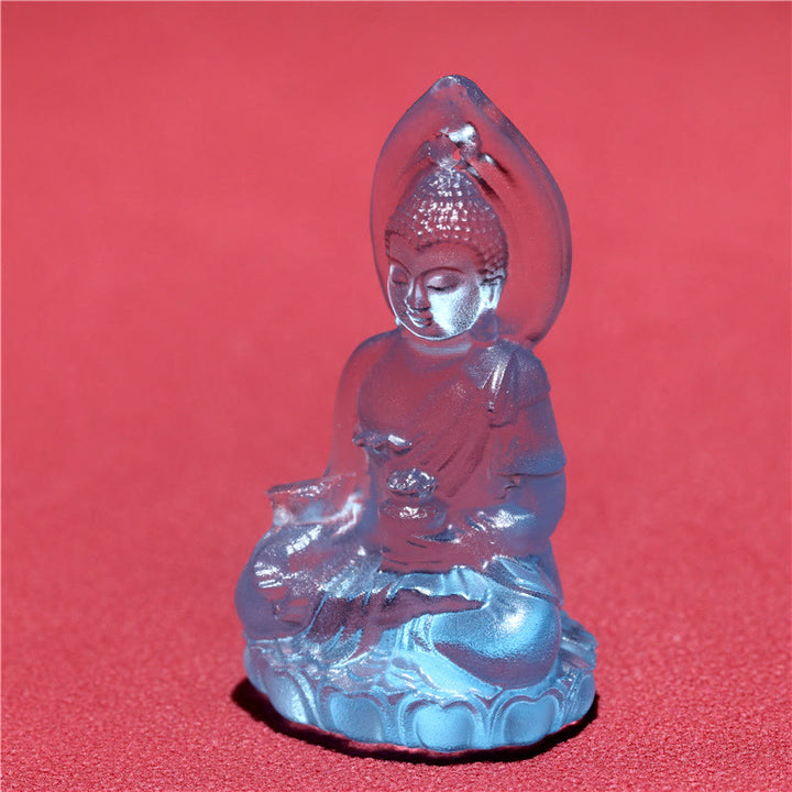 Buddha Stones Blauwe Tathagata Boeddha Geneeskunde Boeddha Liuli Crystal Serenity Amulet Ketting hanger - image 8