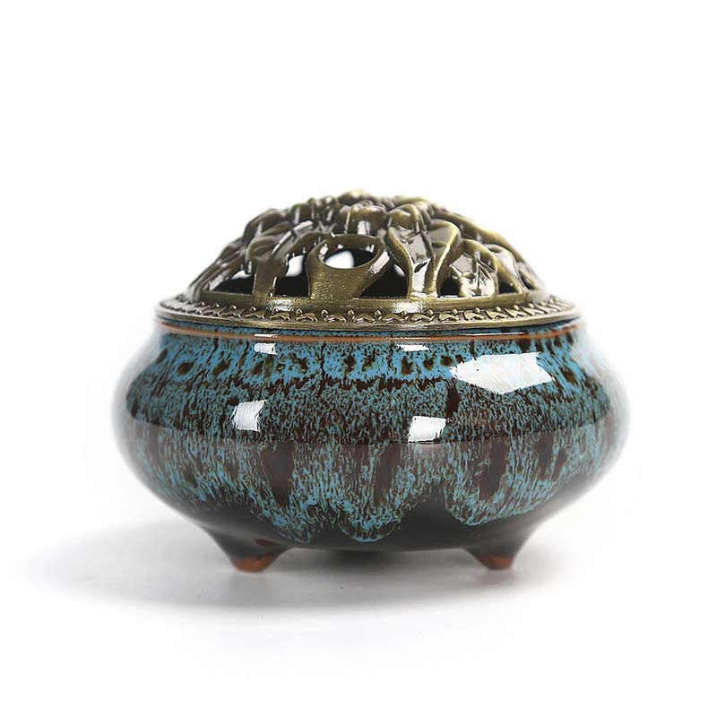 Buddha Stones Kleurrijke keramische Wierook - Blauw patroon - image 15