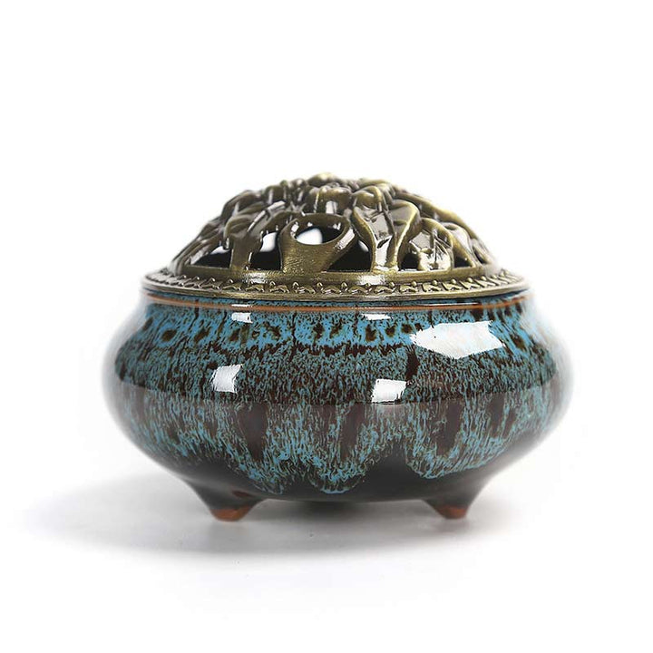 Buddha Stones Kleurrijke keramische Wierook - Blauw patroon - image 15