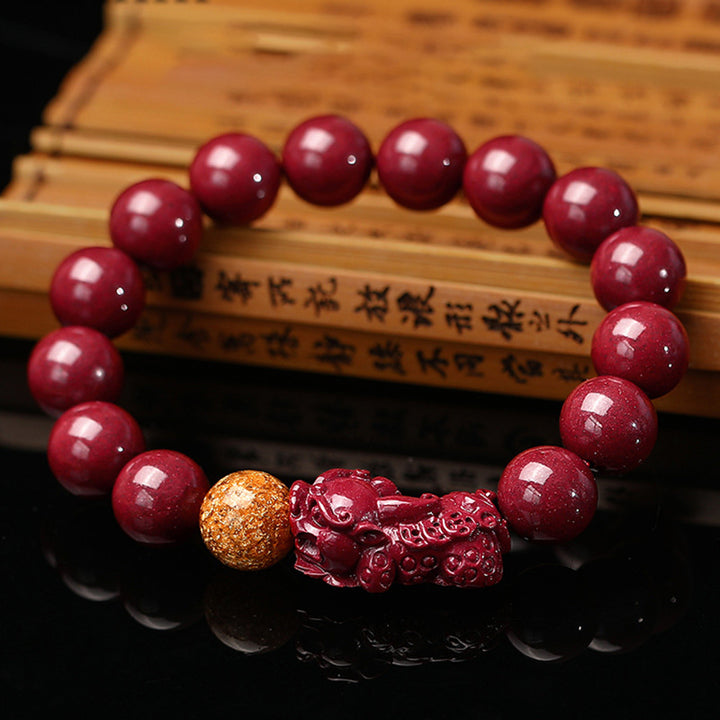 Buddha Stones Tibetaanse Cinnabar PiXiu Calm Armband - Cinnabar - image 0