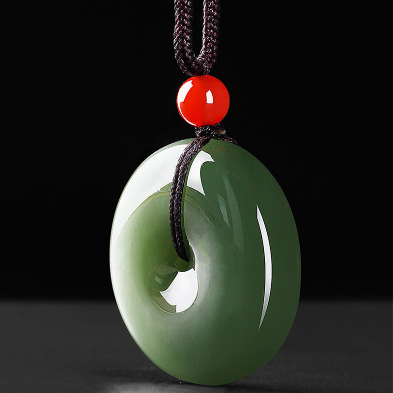 Buddha Stones Natuurlijke ronde jade vredesgesp Ketting - image 7