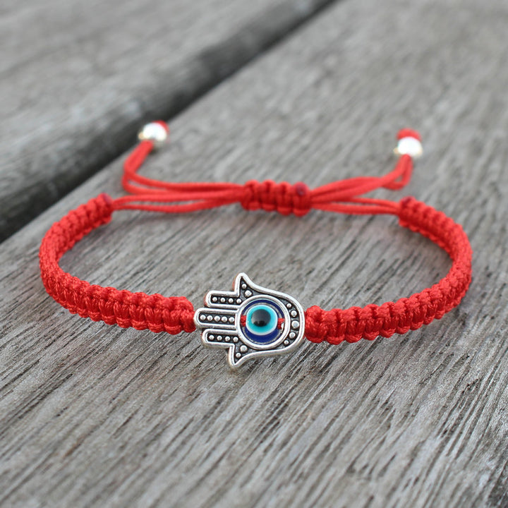Buddha Stones Handgemaakte Hamsa-symbool Armband - Rood (Armband Maat cm) - image 0