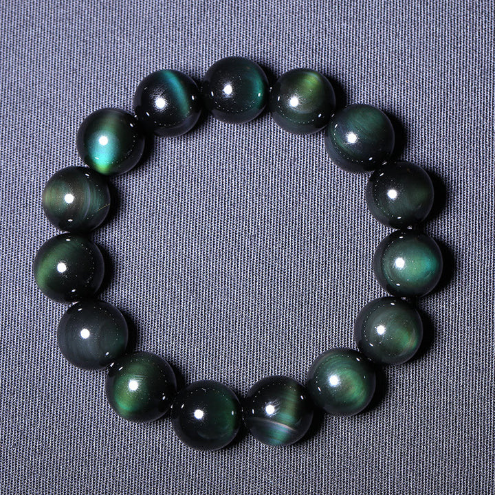 Buddha Stones Natuurlijke Armband van groene obsidiaan, symbool van rijkdom. - image 4