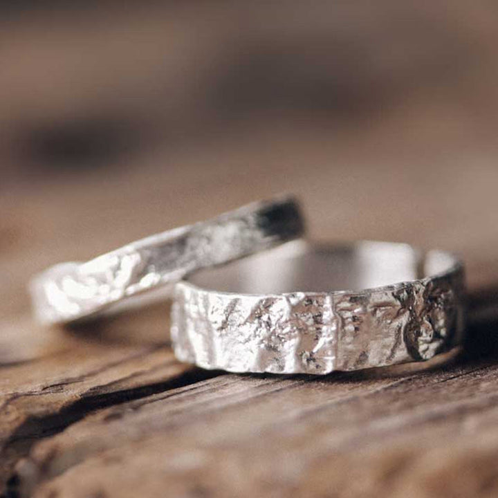 Buddha Stones Ring voor stellen, eenvoudig ontwerp, 925 sterling zilver, met zegenmotief. - image 1