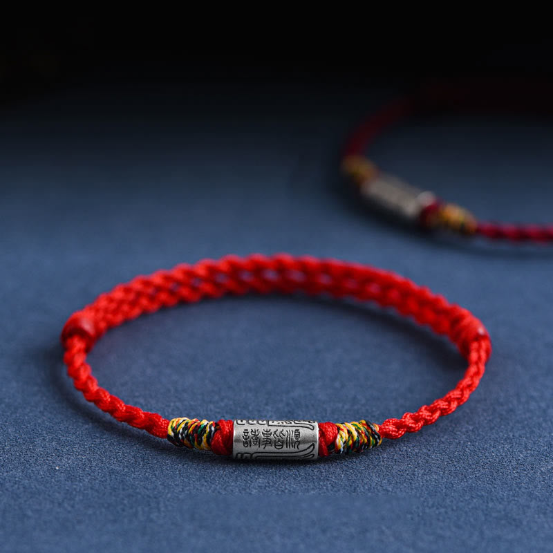 Buddha Stones Handgemaakte Enkelband /Armband van 925 sterling zilver met het "Everything Goes Well"-design ter bescherming en versterking. - image 0
