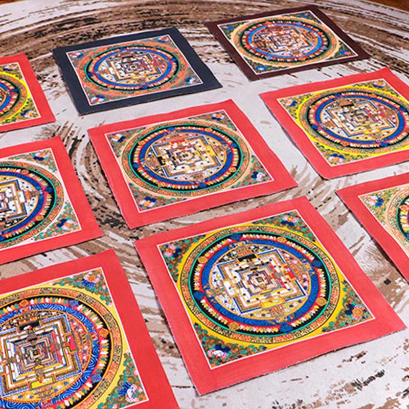 Buddha Stones Tibetaanse handgemaakte Thangka Mandala schilderij blind box met willekeurig kleurenpatroon - image 10