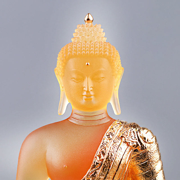 Buddha Stones Handgemaakte Boeddha-beeldje van Liuli, kunstwerk, sereniteitsbeeld, woondecoratie. - image 5