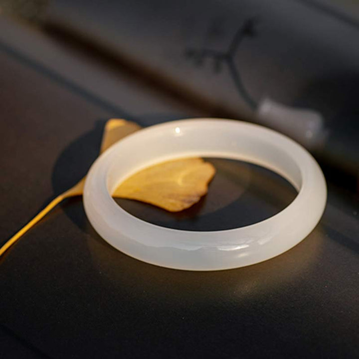 Buddha Stones Natuurlijke chalcedoon Bangle-armband met harmonie- en positieve boodschap. - image 5