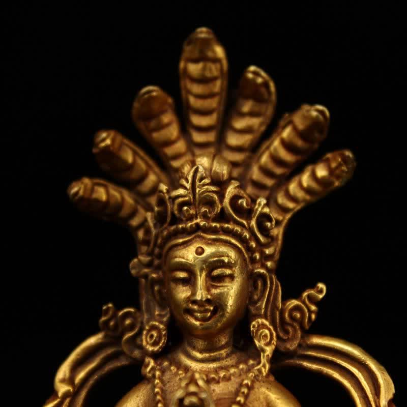 Buddha Stones Bodhisattva Nagarjuna Bescherming Koperen Beeld Decoratie - image 8