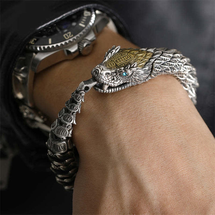 Buddha Stones Handgemaakte amulet met draak en slang als Armband. - image 2