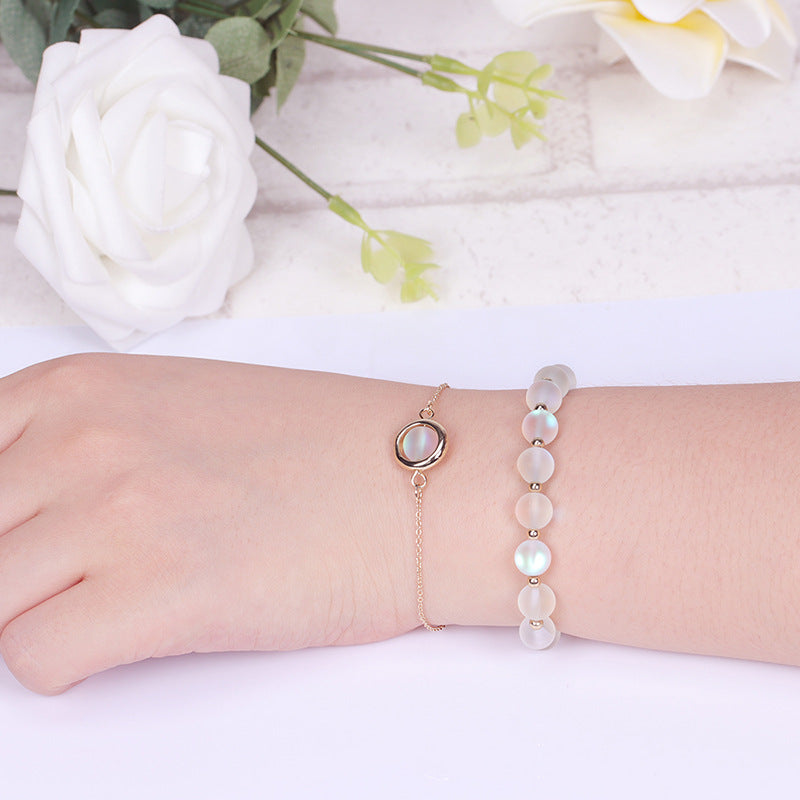 Buddha Stones Zonnesteen Aardbeikwarts Kristal Positieve Armband - Zwarte glittersteen - image 44