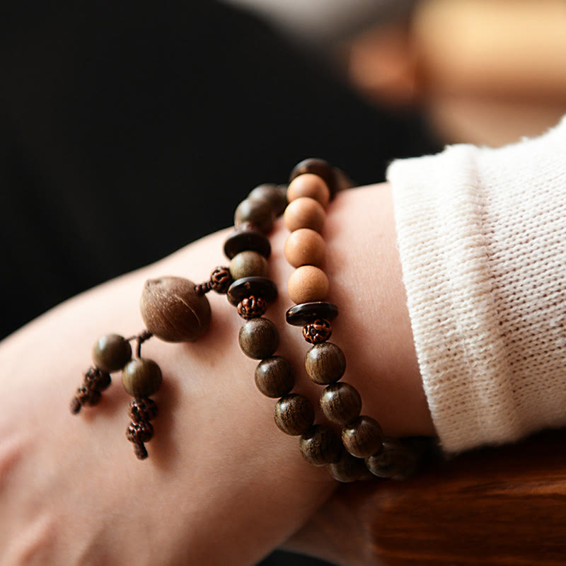 Buddha Stones Tibetaanse sandelhouten beschermingsamulet Mala Armband - image 2