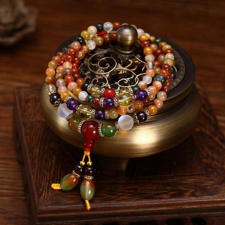 Buddha Stones De Mala Armband met 108 kwartsstenen voor heling - image 1