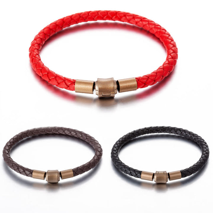 Buddha Stones Armband leren touwarmband met geluksvlechtwerk - image 15
