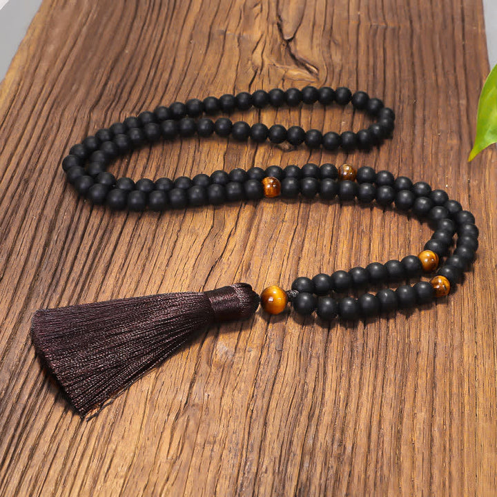 Buddha Stones 108 Mala kralen, matstenen, tijgeroog, Armband , Ketting - Mala - image 4