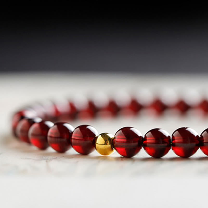 Buddha Stones 999 Gouden Koi Vis Armband met Natuurlijke Granaat - image 11