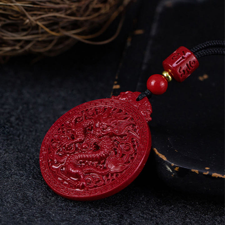 Buddha Stones Ketting met drakenbescherming, natuurlijke cinnaber, Jaar van de Draak - image 7
