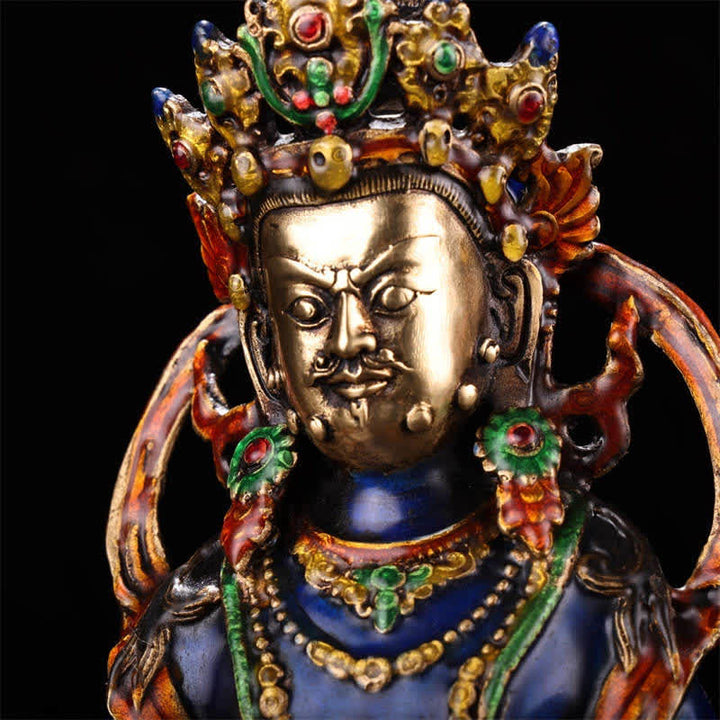 Buddha Stones Gele Jambhala Bodhisattva beeldje, Serenity koperen beeldje, woondecoratie - image 6