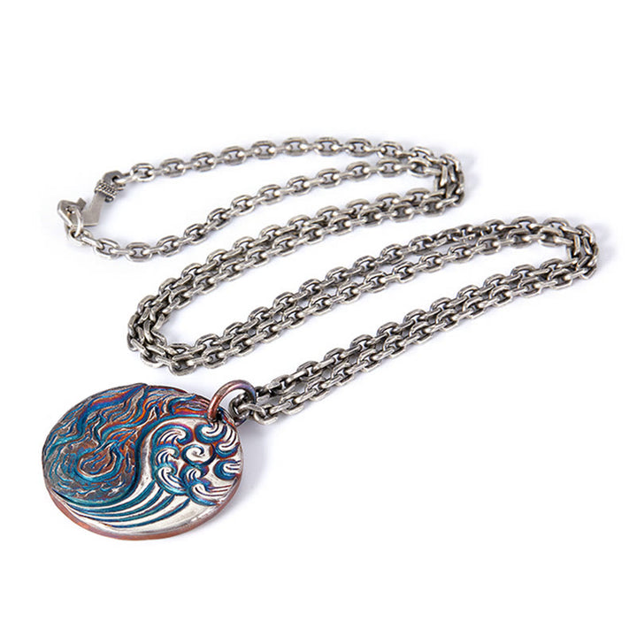 Buddha Stones Ketting van 990 sterling zilver met het Yin Yang-symbool voor water- en vuurbalans. - image 12