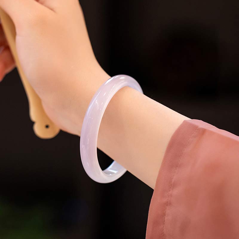 Buddha Stones Natuurlijke chalcedoon Bangle-armband met harmonie- en positieve boodschap. - image 16